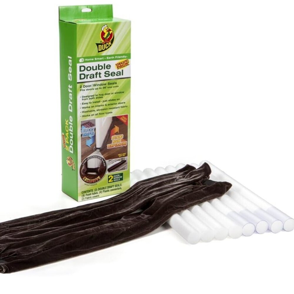 NWT Duck Brand Double Draft Seal Set for Doors and Windows